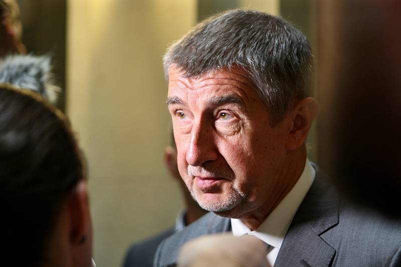 Předseda vlády v demisi Andrej Babiš při tiskové konferenci na krajském úřadě Jihomoravského kraje v Brně.