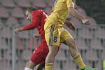 Fotbalisté brněnské Zbrojovky (v červeném) zdolali na domácím hřišti Jihlavu 1:0.