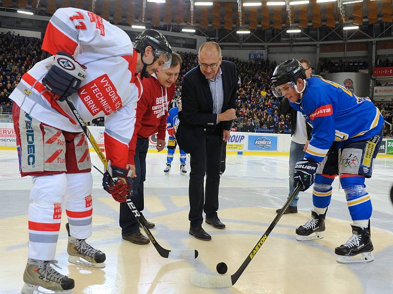 Hokejový souboj brněnských vysokých škol viděla zaplněná DRFG Arena. Zápas ovládla Masarykova univerzita 5:2.