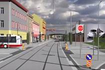 Záběr z náhledové animace projektu přeložky tramvaje z brněnské ulice Dornych do ulice Plotní. Ilustrační foto.