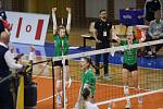 The Královopolské volleyball players (in green) swept the Greek PAOK Thessaloniki 3:1 in the rematch of the CEV Cup and advance to the next round.
