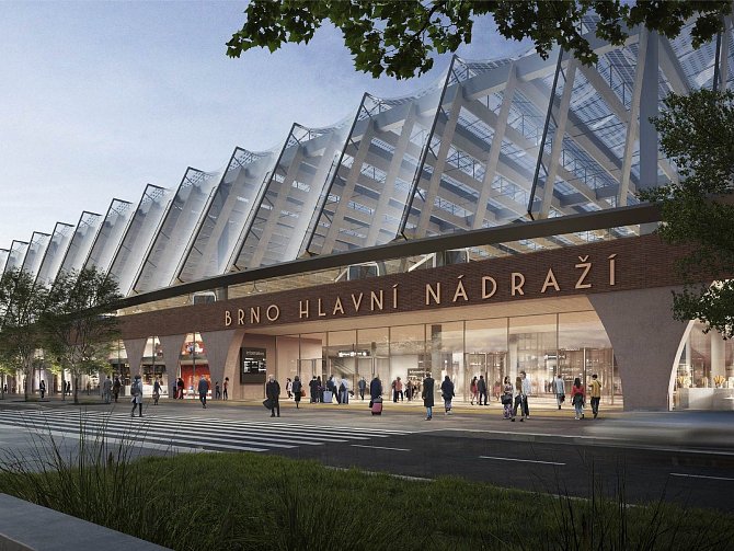 Plánovaná podoba nového hlavního vlakového nádraží v Brně.