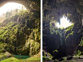 Výhledy z propasti Macocha na Blanensku a z jeskynního dómu Sarawak v Malajsii.
