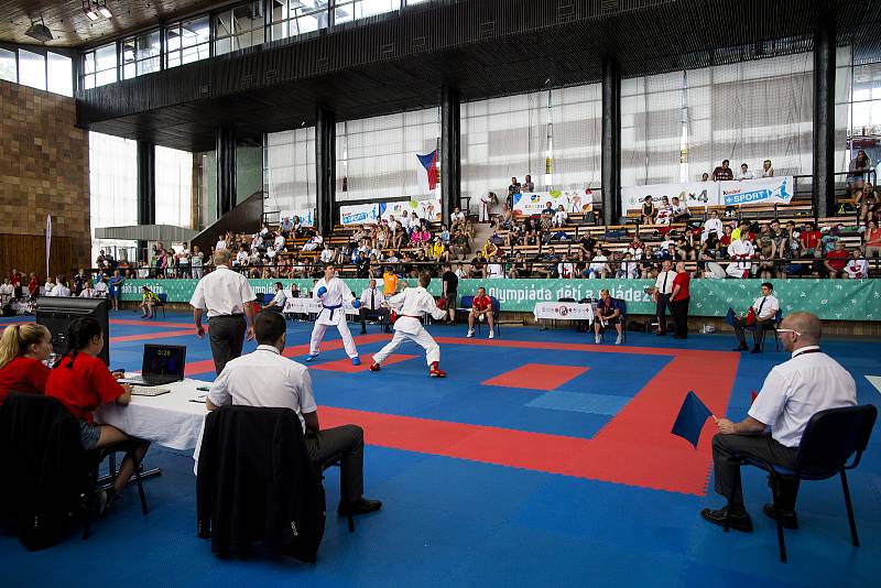 Olympiáda dětí a mládeže v hale Tesla - karate.