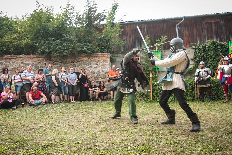 Přehlídka skupin historického šermu se poprvé konala v klášteře Rosa Coeli v Dolních Kounicích.