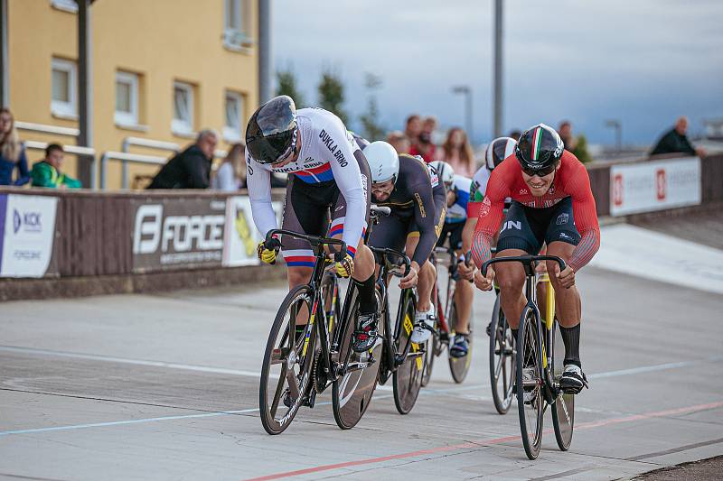 Dráhoví cyklisté brněnské Dukly na Memoriálu Otmara Malečka v Prostějově.