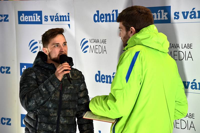 Olympijský festival v areálu brněnského výstaviště - beseda s bedmintonistou Adamem Mendrekem v zóně Deníku.