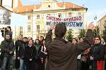 Protest zaměstnanců Národního divadla Brno.