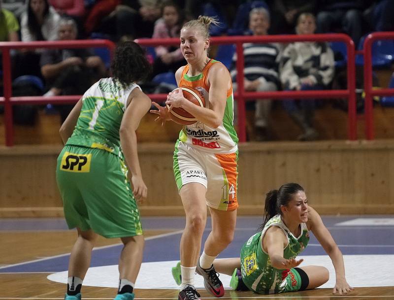 Basketbalistky KP Brno v druhém letošním městském derby porazily Handicap Brno 82:61.