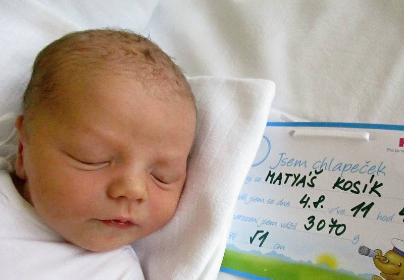 Matyáš Kosík, 4. 8. 2021, Lednice, Nemocnice Břeclav, 3070 g, 51 cm