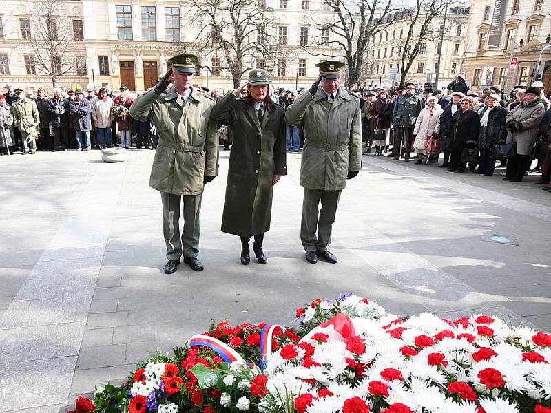 Vzpomínková akce u sochy Tomáše Garrique Masaryka v Brně.