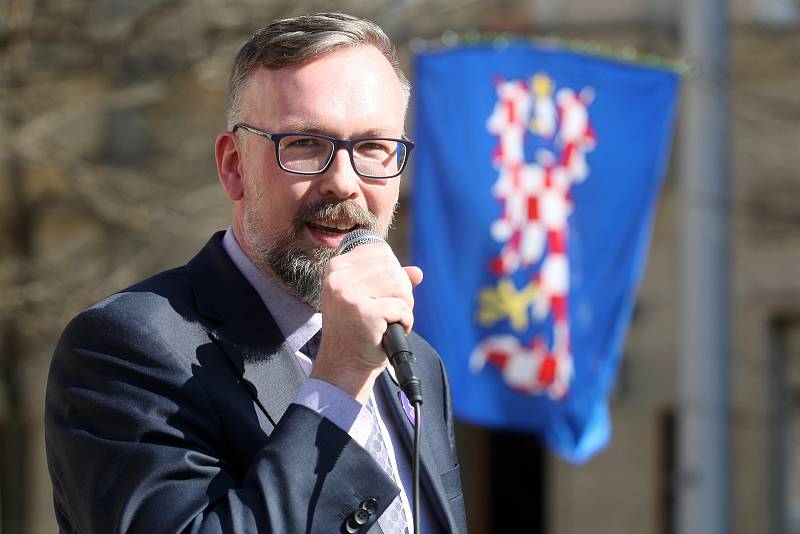 Brno 18.4.2019 - Happening za obnovu Moravského zemského sněmu.