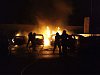 Ohnivá výheň v centru Brna. Plameny zachvátily sedm aut, škody půjdou do milionů
