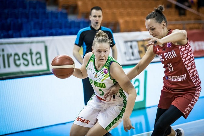 Basketbalistky KP Brno se v minulém ročníku EuroCupu předvedly v domácí hale ve Vodově ulici.