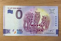 Speciální suvenýrová eurobankovka k výročí brněnské zoo.