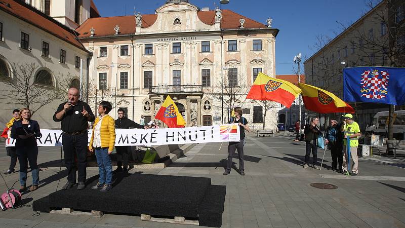 Brno 18.4.2019 - Happening za obnovu Moravského zemského sněmu.