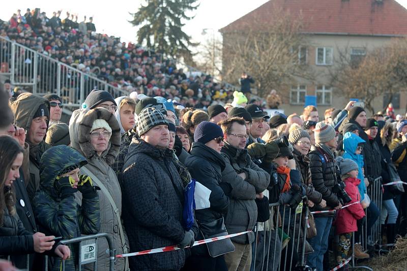 Rekonstrukce bitvy tří císařů na Slavkovském bojišti.