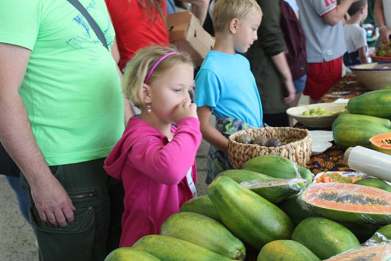 Dračí ovoce, červené banány nebo i jackfruit ochutnali v sobotu lidé v Tržnici Brno na Zelném trhu. Organizátoři akce ovoce přivezli přímo z Ugandy.