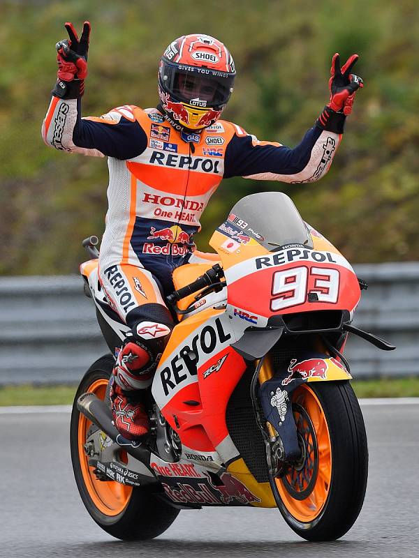 Deštivá Velká cena České republiky. Marc Márquez.