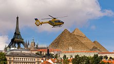 Jihomoravští záchranáři v akci: vrtulníkem letěli nad pyramidami i eiffelovkou