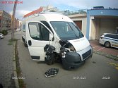 Nehoda v Kamenné ulici v Brně.