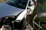 Nehoda osobního automobilu v Měníně.