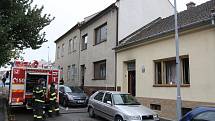 Požár domu v Potácelově ulici v brněnských Židenicích.
