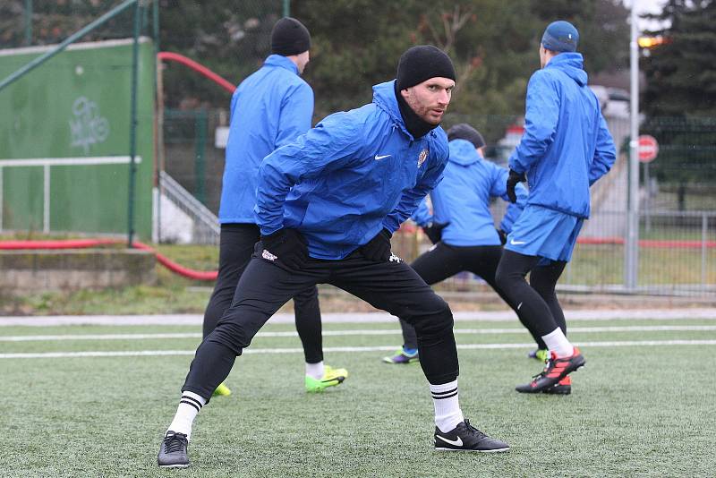 První letošní trénink fotbalové Zbrojovky Brno v Medlánkách.