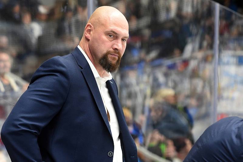 Domácí HC Kometa Brno v bílém proti Mountfield Hradec Králové