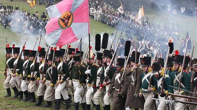 Sobotní bitva francouzského císaře Napoleona s rakouskými a ruskými vojsky u Slavkova.