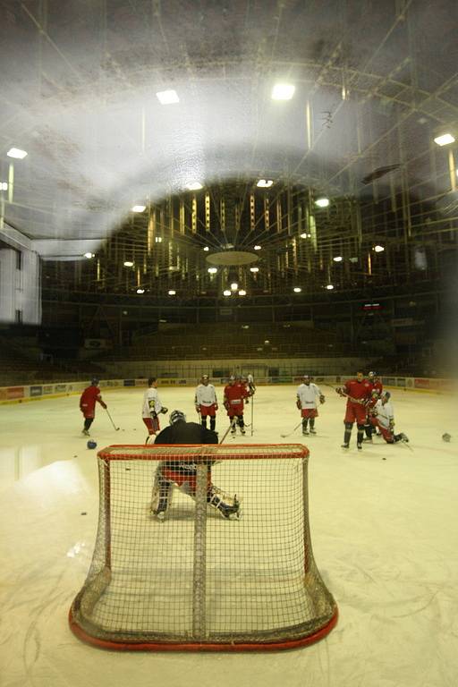 Česká hokejová reprezentace trénuje v brněnské hale Rondo.