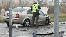 Nehoda dvou aut v brněnských Bohunicích.