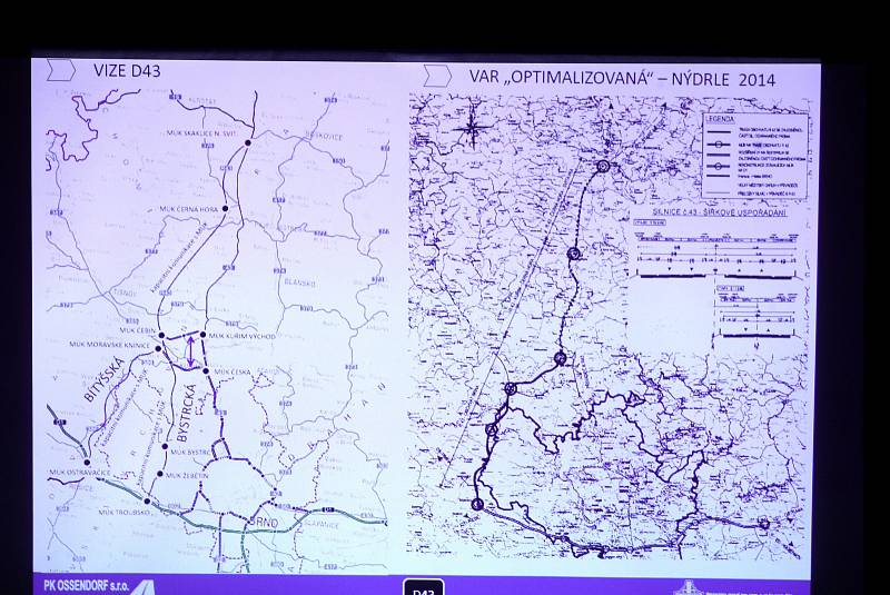 Diskuze v Brně k plánované dálnici D43. Magistrátní komise rady pro územní plánování navrhla takzvanou bystrckou variantu.
