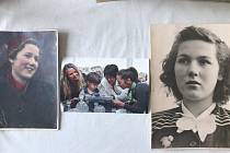 Portréty Susanny Stiassni ohraničující snímek rodiny jejího syna Andyho.