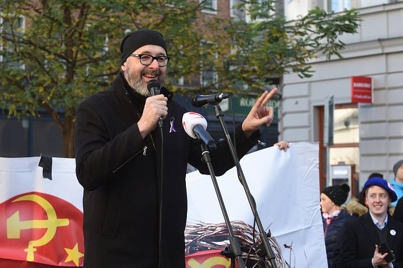 Demonstrace proti Andreji Babišovi v Brně.