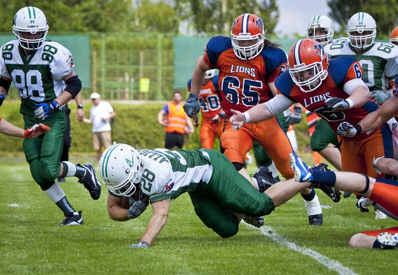 Brněnští Aligátoři podlehli Prague Lions 14:28.