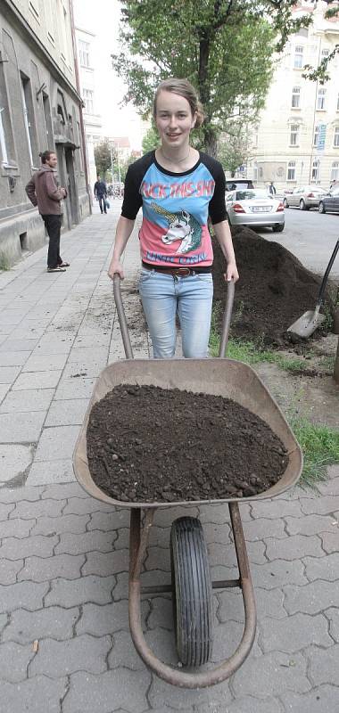 Brněnská Gorkého ulice ve středu odpoledne ožila. Lidé se totiž rozhodli, že ji zkrášlí. Uspořádali proto okrašlovací den. 