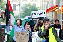 Brnem prošel pochod upozorňující na situaci v Gaze.