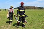 Na letišti Borovník na Brněnsku trénovali v neděli odpoledne hasiči.