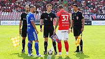 Fotbalisté Zbrojovky (v červeném) porazili Mladou Boleslav 3:1.