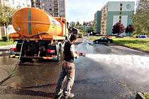 Jarní čištění ulic v Sokolově