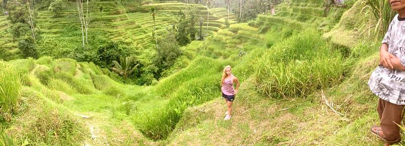RÝŽOVÉ terasy na Bali. Své cestování hodlá Lucie dopodrobna vyprávět na připravovaných webových stránkách. 