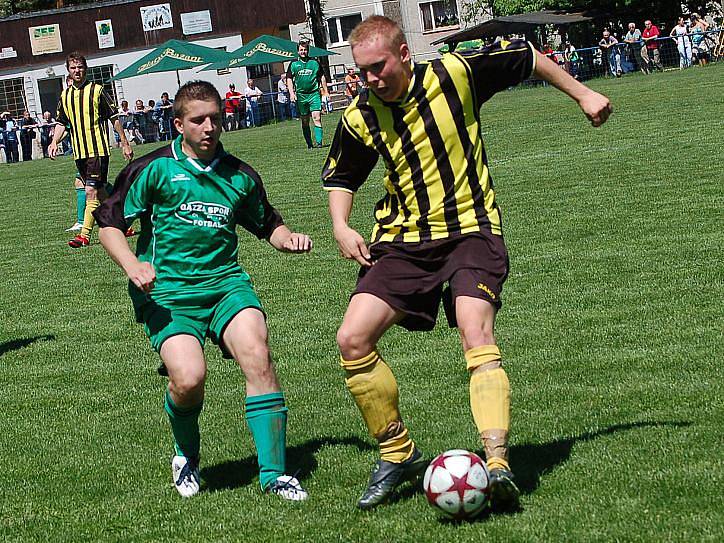 Krajská I. A třída: Baník Bukovany - OSS Lomnice (v pruhovaném)