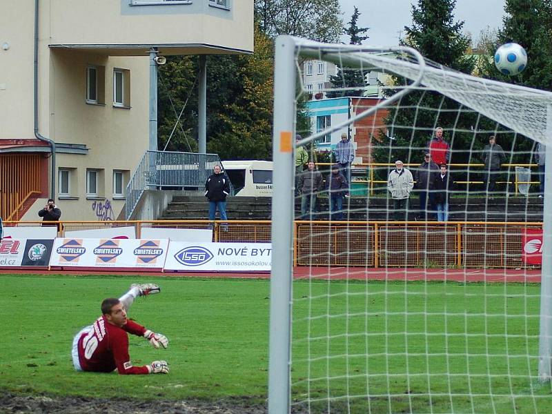 Utkání 12. kola druhé fotbalové ligy FK Baník Sokolov – FC Vysočina Jihlava 5:1 (2:1)