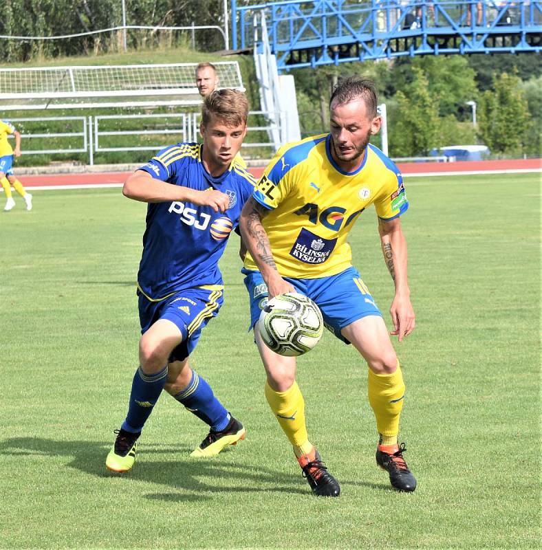 Z táborského duelu Teplic a Jihlavy.