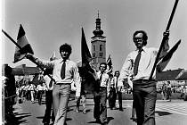 Oslavy prvního máje roku 1973 v Soběslavi.