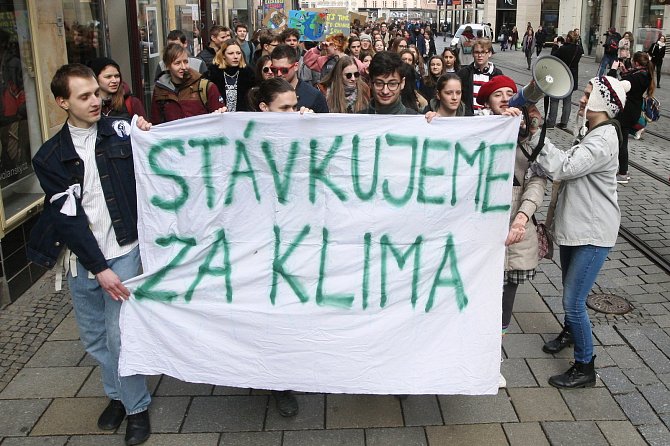 Protest studentů proti klimatickým změnám.