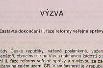 Starostové podepisují výzvu proti reformě státní správy, která počítá s rušením agend.