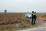 Policejní hlídka na hranicích okresů Tábor a České Budějovice.