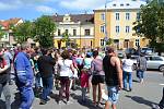 Chýnovští blokovali průjezd aut městem. Protestovali tak proti zdržení stavby obchvatu.